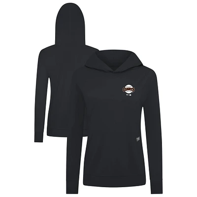 Women's Levelwear Black San Francisco Giants Cooperstown Collection Relay Core Logo Pullover Hoodie