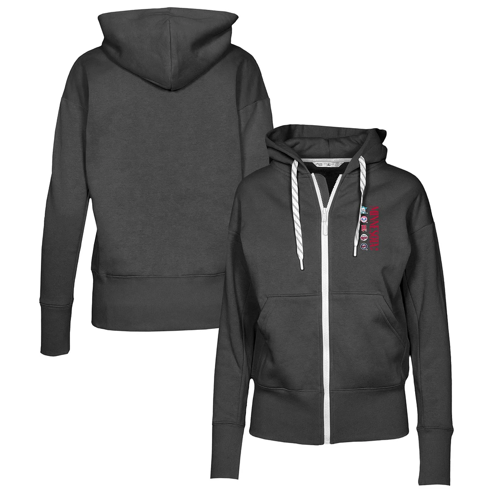 Women's Levelwear Black Minnesota Twins Cooperstown Collection Gardinia Full-Zip Hoodie