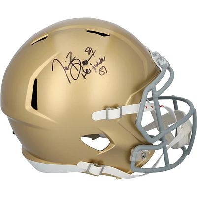 Tim Brown Notre Dame Fighting Irish Autographed Riddell Speed Replica Helmet with "Heisman 87" Inscription