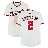 Luis García Jr. Washington Nationals Game-Used #2 White Nike Jersey vs. Philadelphia Phillies on March 27, 2025