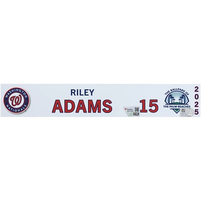 Riley Adams Washington Nationals Player-Issued #15 Nameplate from 2025 MLB Spring Training