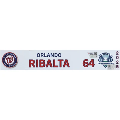 Orlando Ribalta Washington Nationals Player-Issued #64 Nameplate from 2025 MLB Spring Training