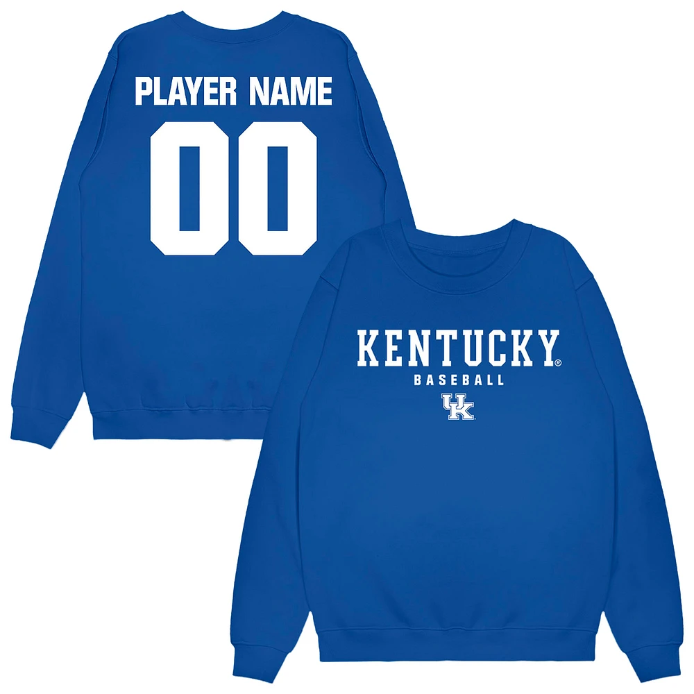 Unisex Royal Kentucky Wildcats NIL Pick-A-Player Baseball Sweatshirt