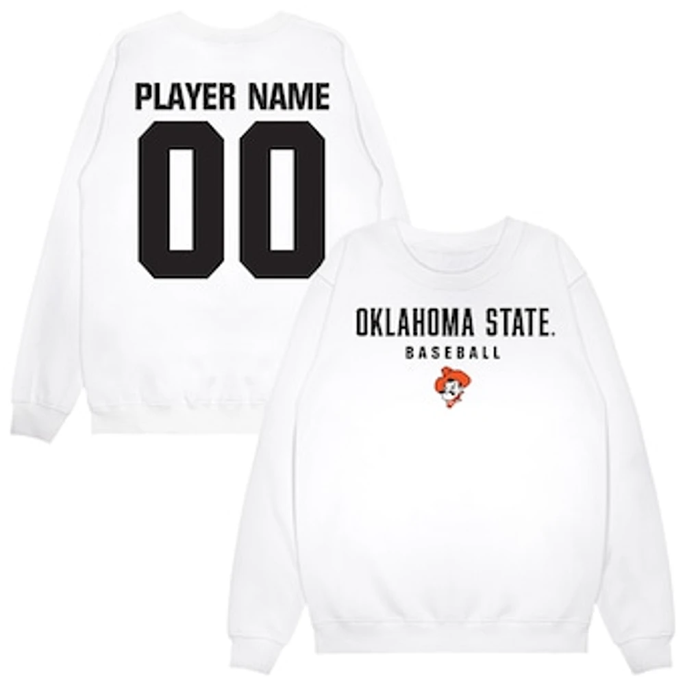 Unisex White Oklahoma State Cowboys NIL Pick-A-Player Baseball Sweatshirt
