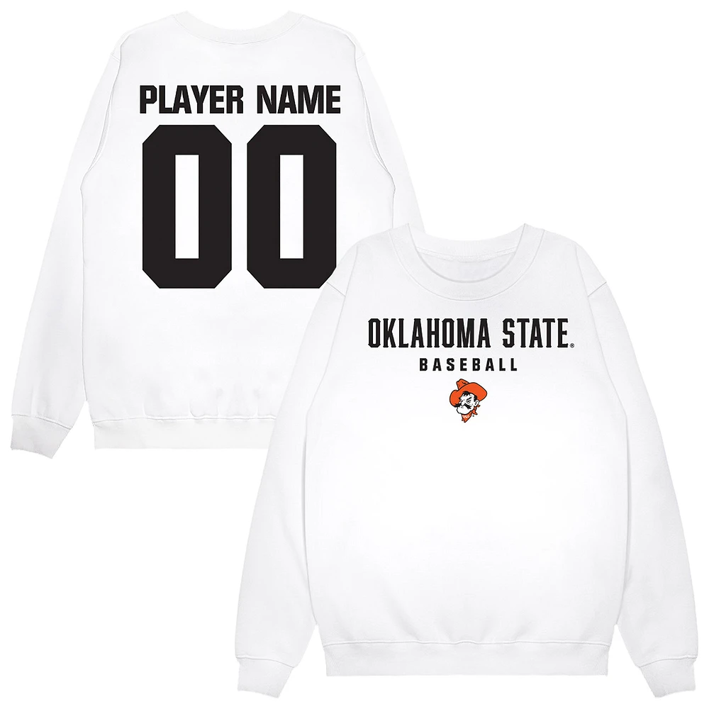Unisex White Oklahoma State Cowboys NIL Pick-A-Player Baseball Sweatshirt