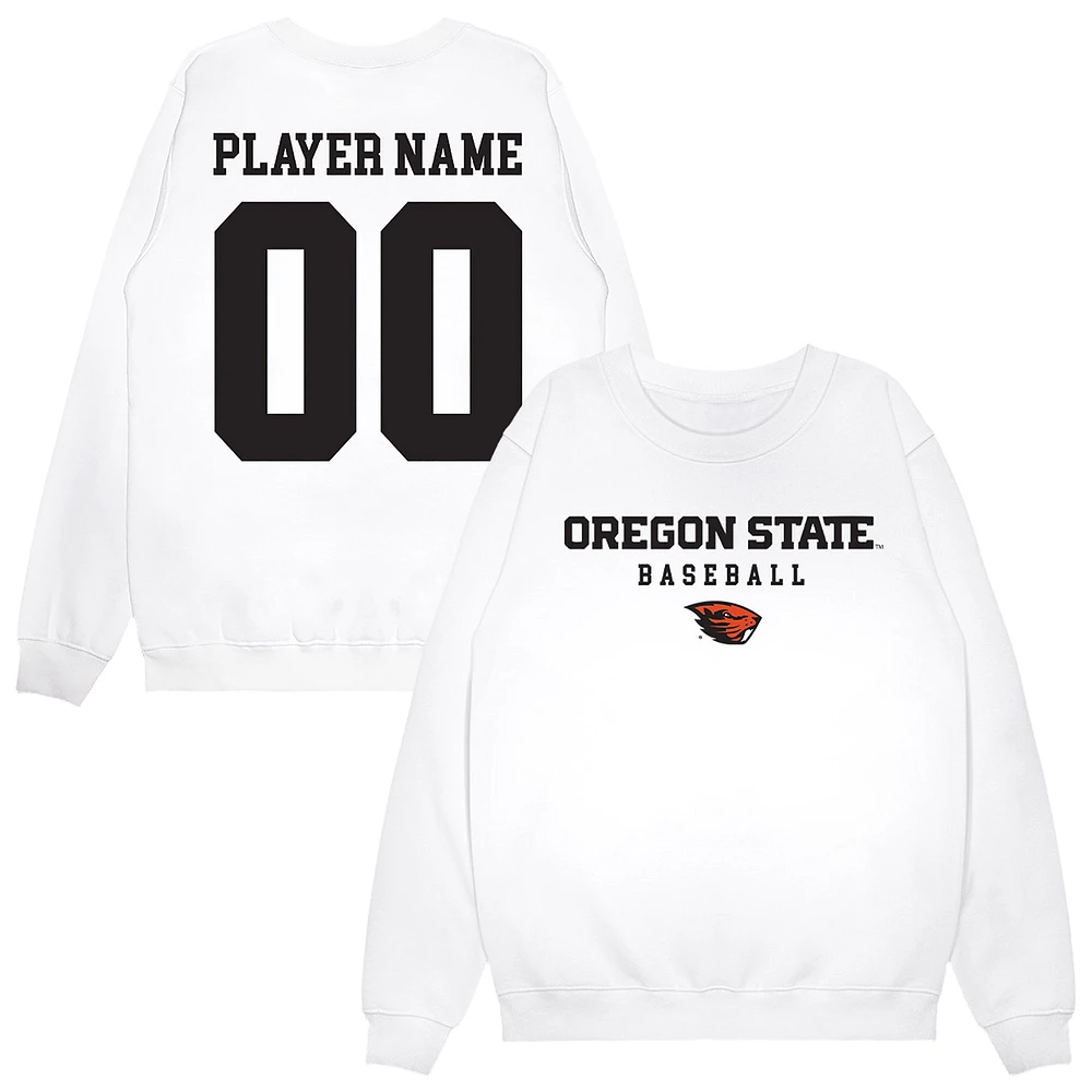 Unisex White Oregon State Beavers NIL Pick-A-Player Baseball Sweatshirt