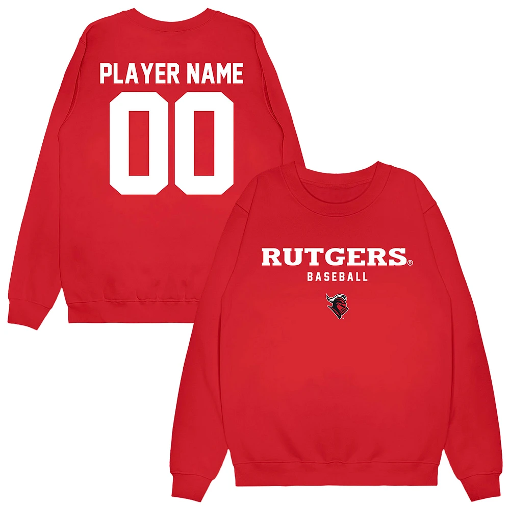 Unisex Scarlet Rutgers Knights NIL Pick-A-Player Baseball Sweatshirt