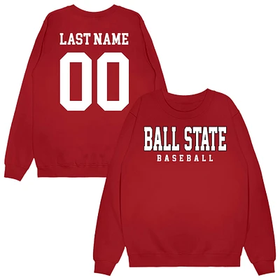 Unisex Cardinal Ball State Cardinals NIL Pick-A-Player Baseball Sweatshirt