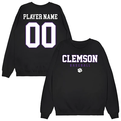 Unisex Black Clemson Tigers NIL Pick-A-Player Baseball Sweatshirt