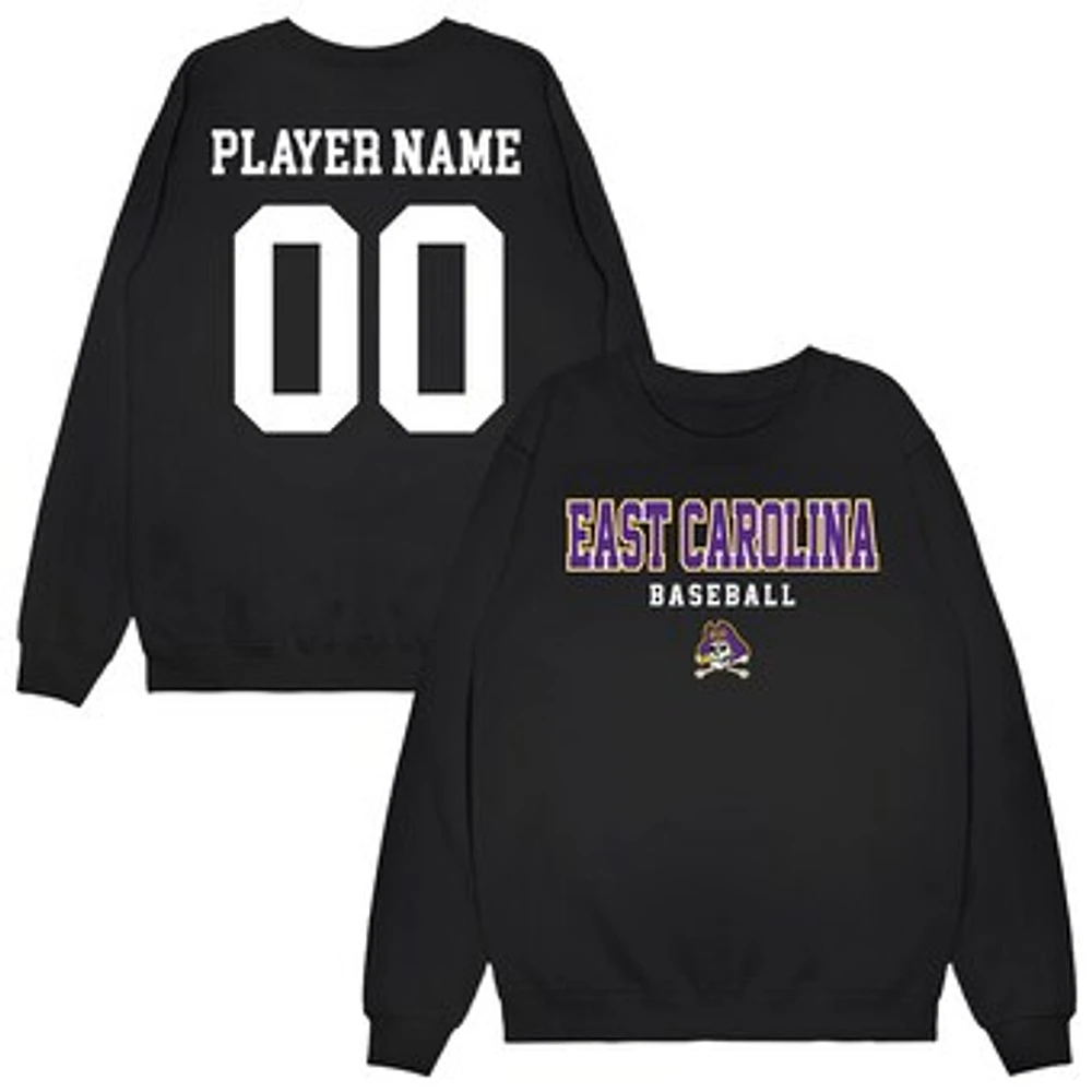 Unisex Black ECU Pirates NIL Pick-A-Player Baseball Sweatshirt