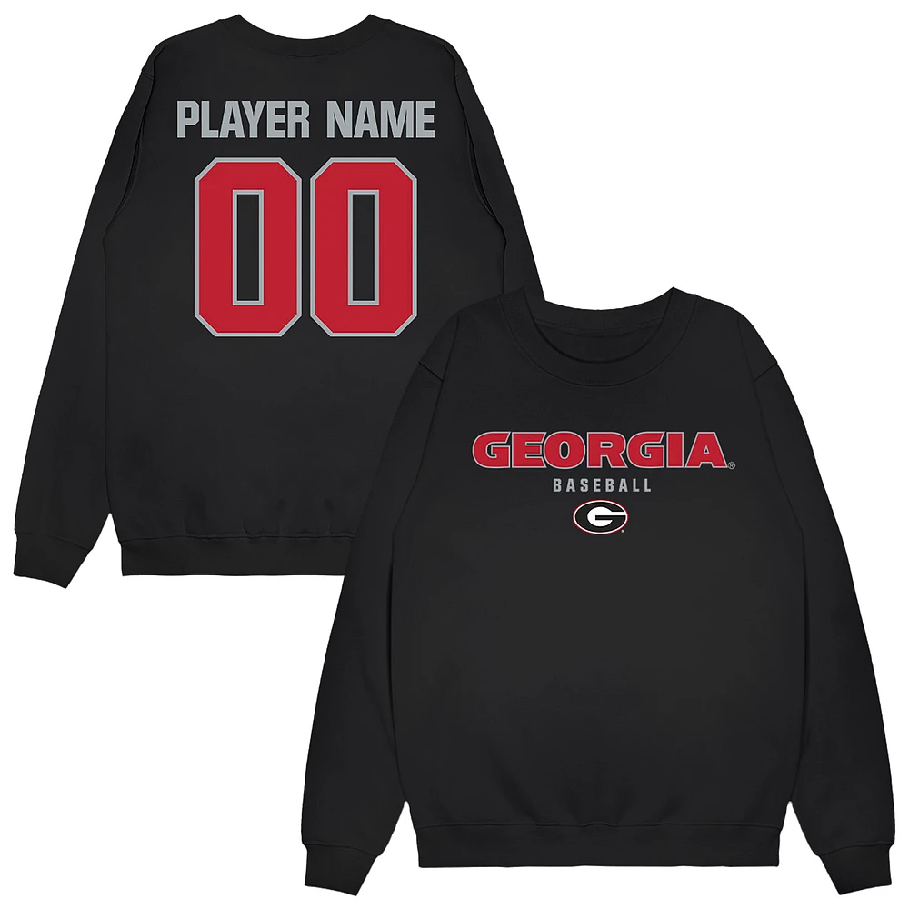 Unisex Black Georgia Bulldogs NIL Pick-A-Player Baseball Sweatshirt
