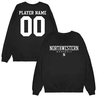 Unisex Black Northwestern Wildcats NIL Pick-A-Player Baseball Sweatshirt