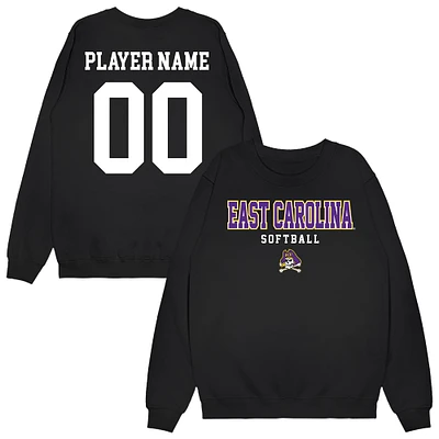 Unisex Black ECU Pirates NIL Pick-A-Player Softball Sweatshirt