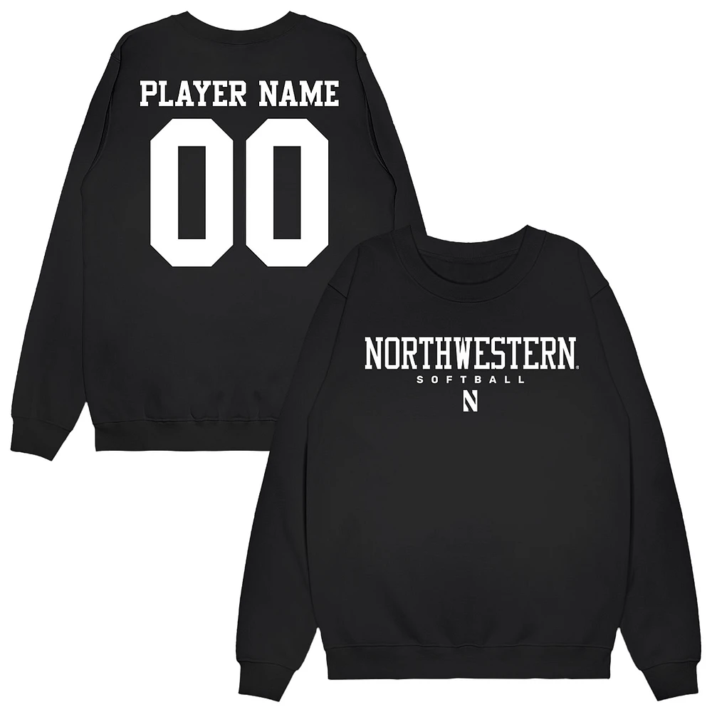 Unisex Black Northwestern Wildcats NIL Pick-A-Player Softball Sweatshirt