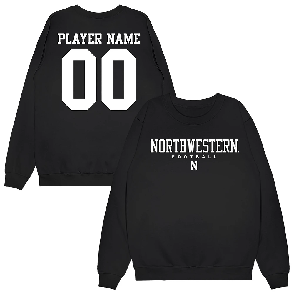 Unisex Black Northwestern Wildcats NIL Pick-A-Player Football Sweatshirt