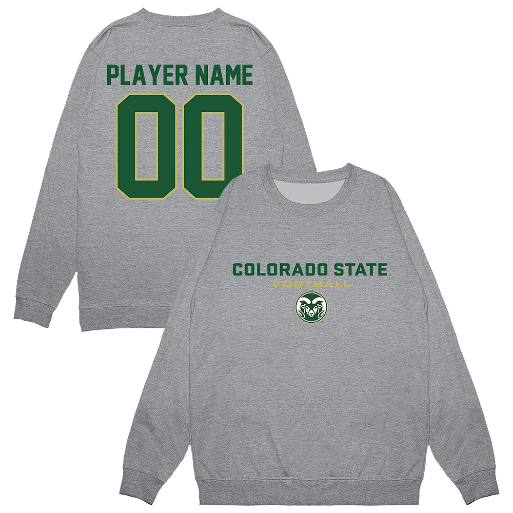 Unisex Gray Colorado State Rams NIL Pick-A-Player Football Sweatshirt