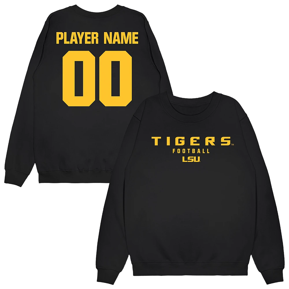 Unisex Black LSU Tigers NIL Pick-A-Player Football Sweatshirt