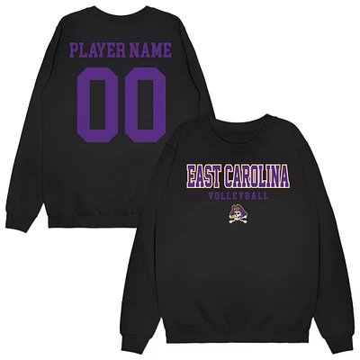 Unisex Black ECU Pirates NIL Pick-A-Player Women's Volleyball Sweatshirt