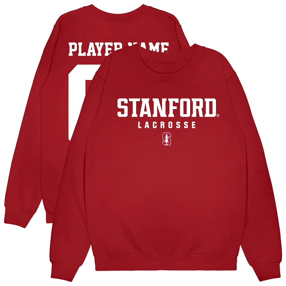 Unisex Cardinal Stanford NIL Pick-A-Player Women's Lacrosse Sweatshirt