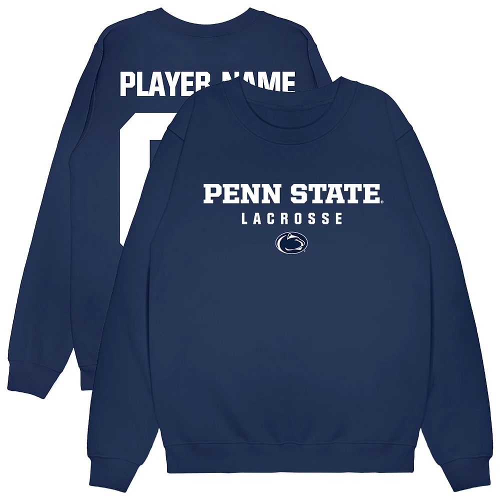 Unisex Navy Penn State Nittany Lions NIL Pick-A-Player Women's Lacrosse Sweatshirt