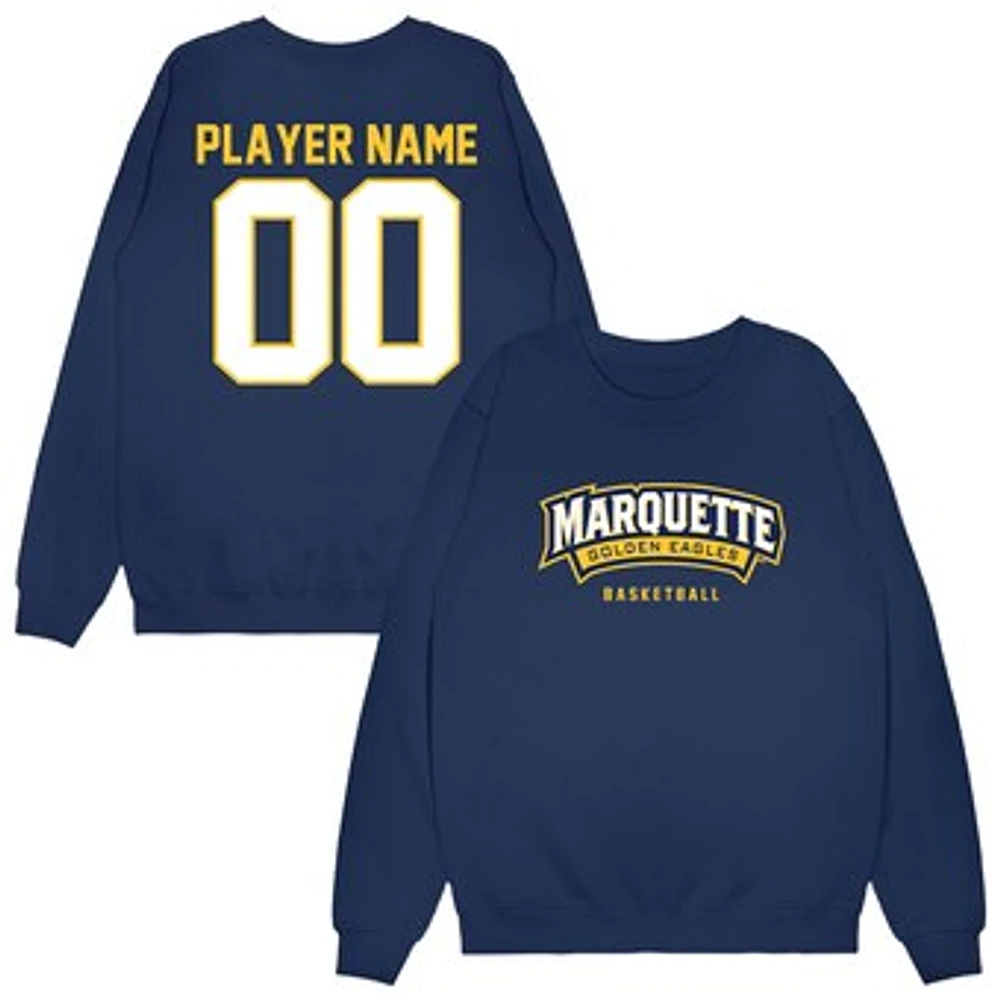Unisex Navy Marquette Golden Eagles NIL Pick-A-Player Men's Basketball Sweatshirt