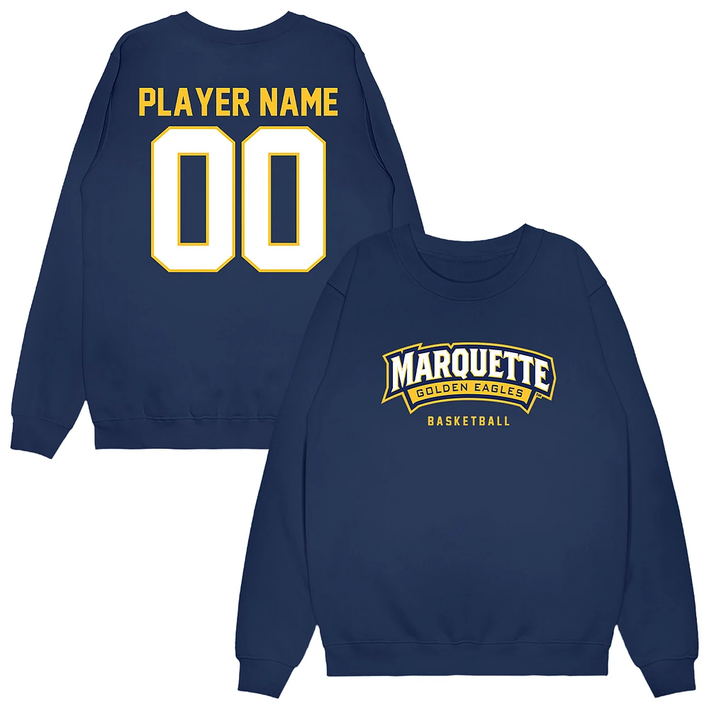 Unisex Navy Marquette Golden Eagles NIL Pick-A-Player Women's Basketball Sweatshirt