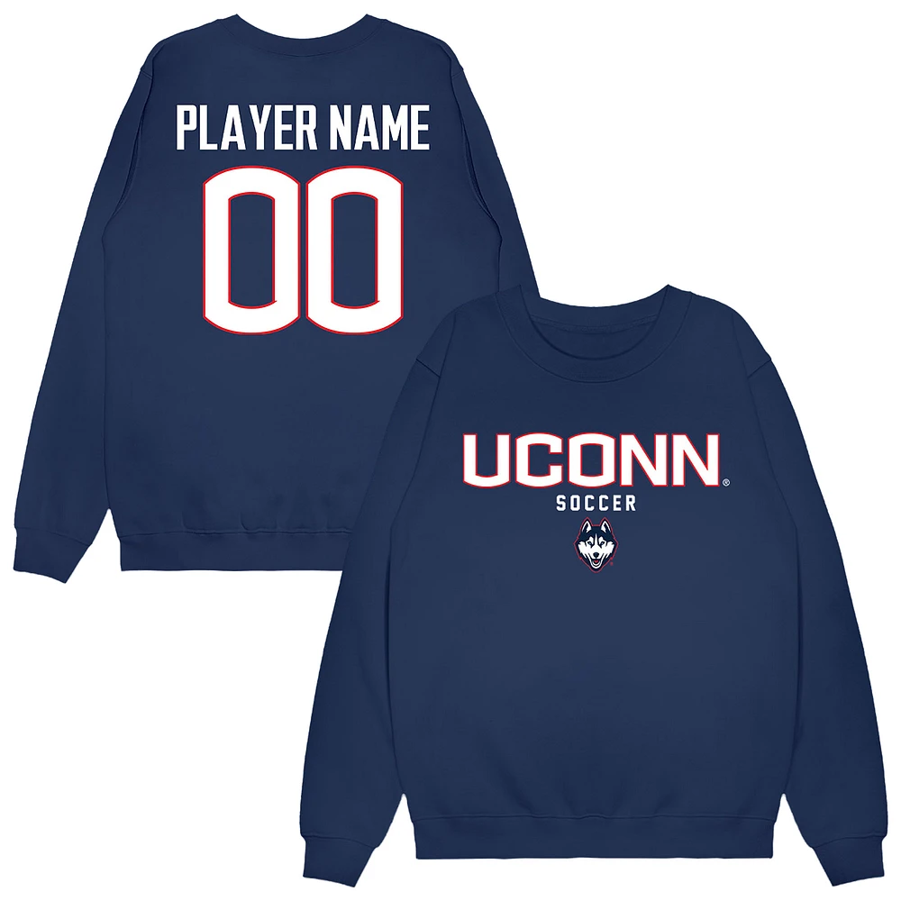 Unisex Navy UConn Huskies NIL Pick-A-Player Men's Soccer Sweatshirt