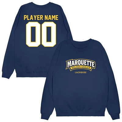 Unisex Navy Marquette Golden Eagles NIL Pick-A-Player Men's Lacrosse Sweatshirt