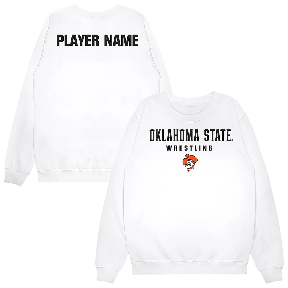 Unisex White Oklahoma State Cowboys NIL Pick-A-Player Wrestling Sweatshirt