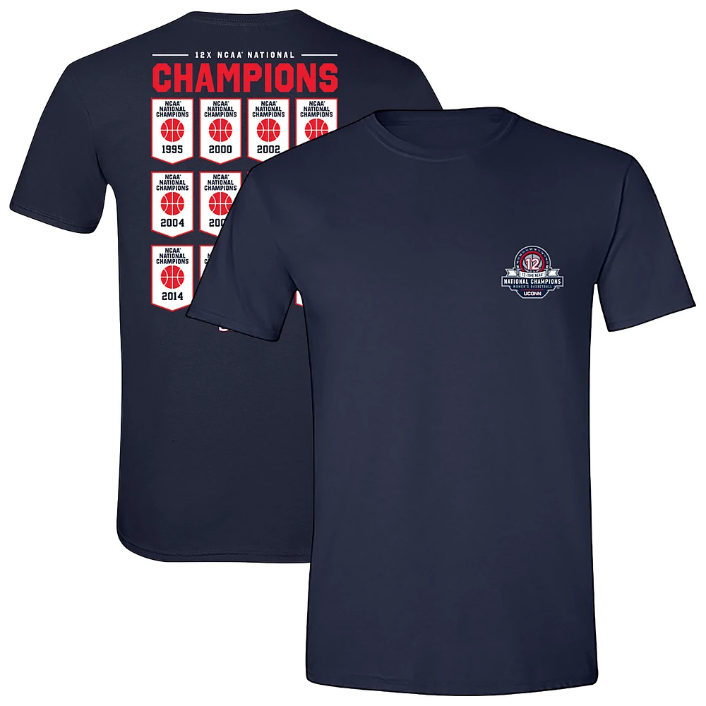 Unisex Navy UConn Huskies 12-Time Women's Basketball Champions Classic T-Shirt