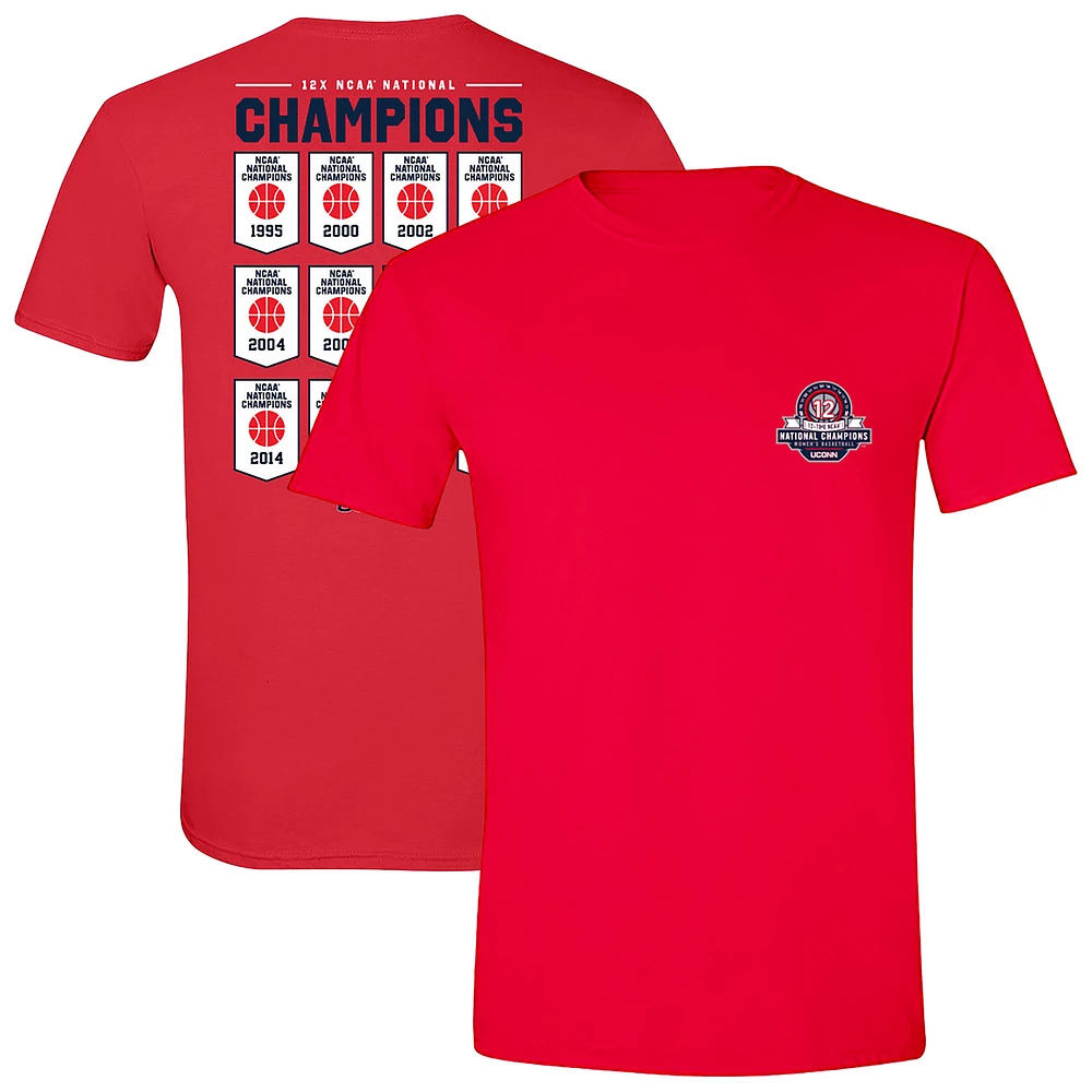 Unisex Red UConn Huskies 12-Time Women's Basketball Champions Classic T-Shirt