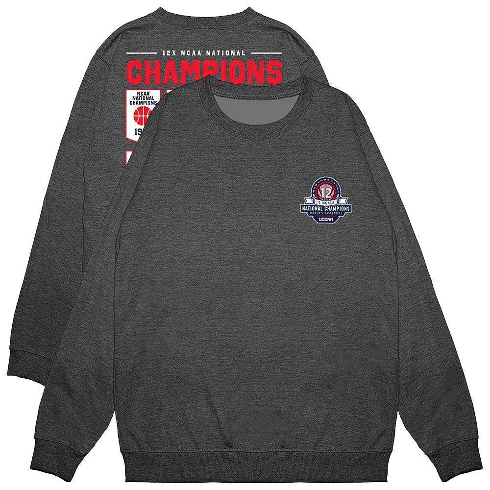 Unisex Gray UConn Huskies 12-Time Women's Basketball Champions Premium Sweatshirt