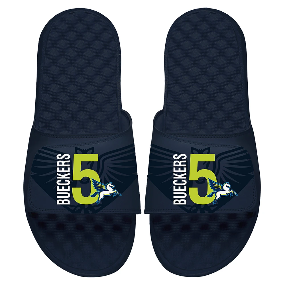 Youth ISlide Paige Bueckers Navy Dallas Wings 2025 WNBA Draft Combo Logo Slide Sandals