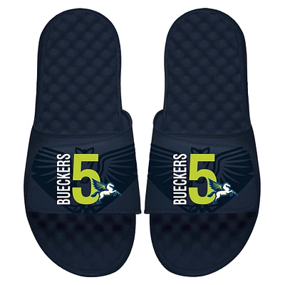 Unisex ISlide Paige Bueckers Navy Dallas Wings 2025 WNBA Draft Combo Logo Slide Sandals