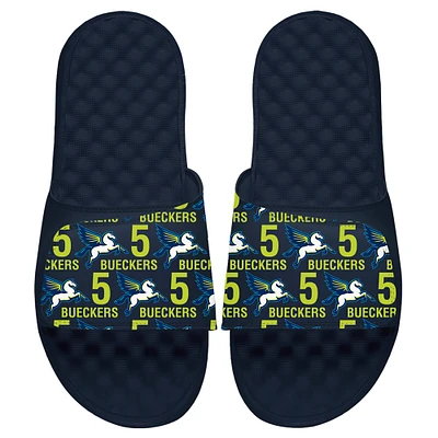 Unisex ISlide Paige Bueckers Navy Dallas Wings 2025 WNBA Draft Team Pattern Slide Sandals