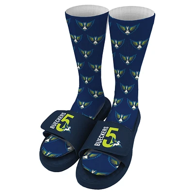 Youth ISlide Paige Bueckers Navy Dallas Wings 2025 WNBA Draft Socks & Slides Bundle