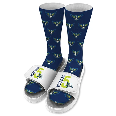 Unisex ISlide Paige Bueckers White Dallas Wings 2025 WNBA Draft Socks & Slides Bundle