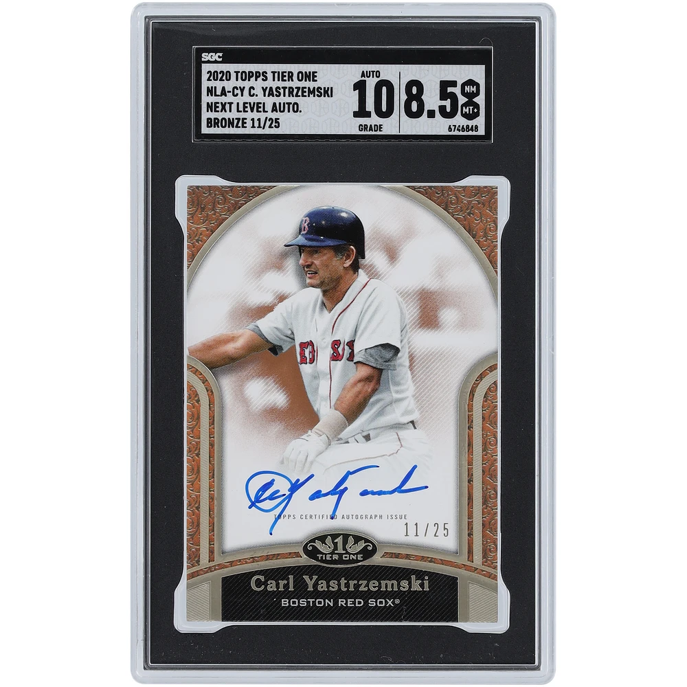 Carl Yastrzemski Boston Red Sox Autographed 2020 Topps Tier One Bronze #NLA-CY #11/25 SGC Authenticated 8.5/10 Card