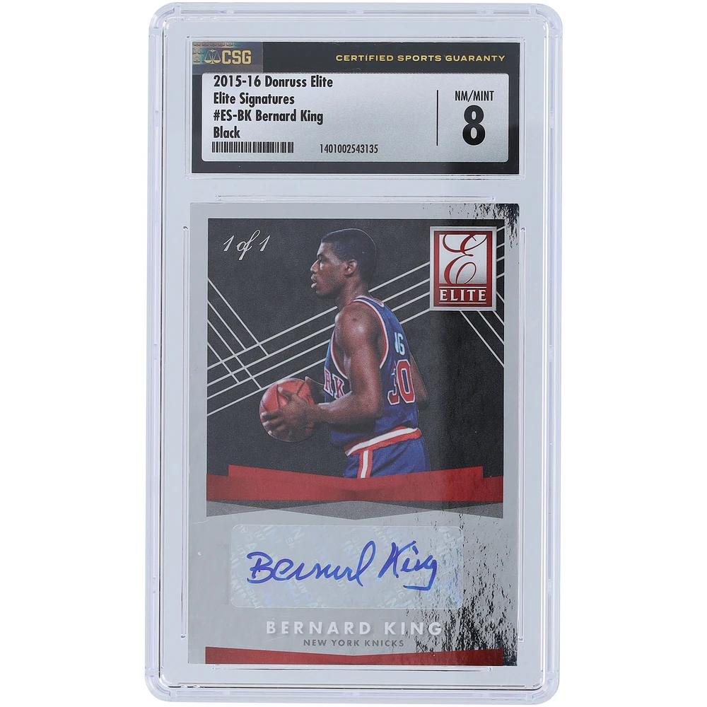 Bernard King New York Knicks Autographed 2015-16 Panini Donruss Elite Black #ES-BK #1/1 CSG Authenticated 8 Card
