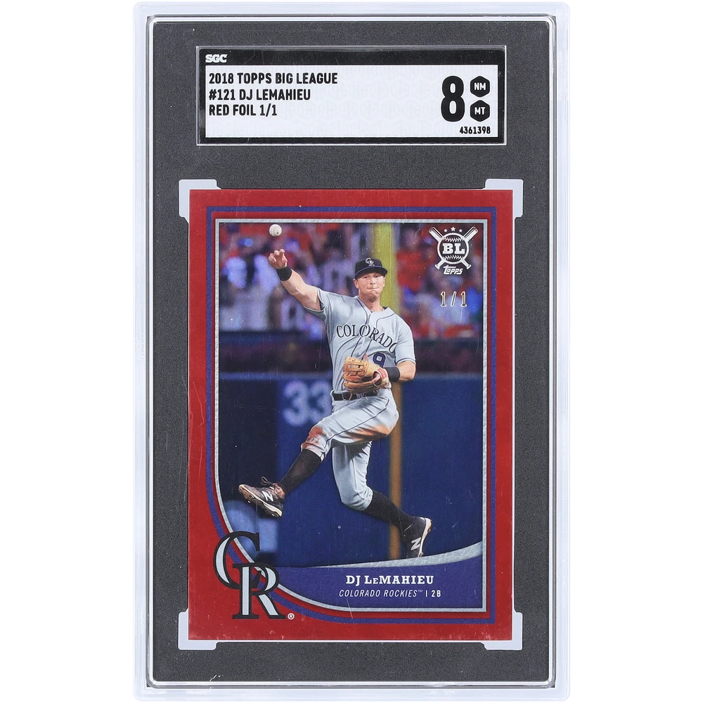 DJ LeMahieu Colorado Rockies 2018 Topps Big League Red Foil #121 #1/1 SGC Authenticated 8 Card