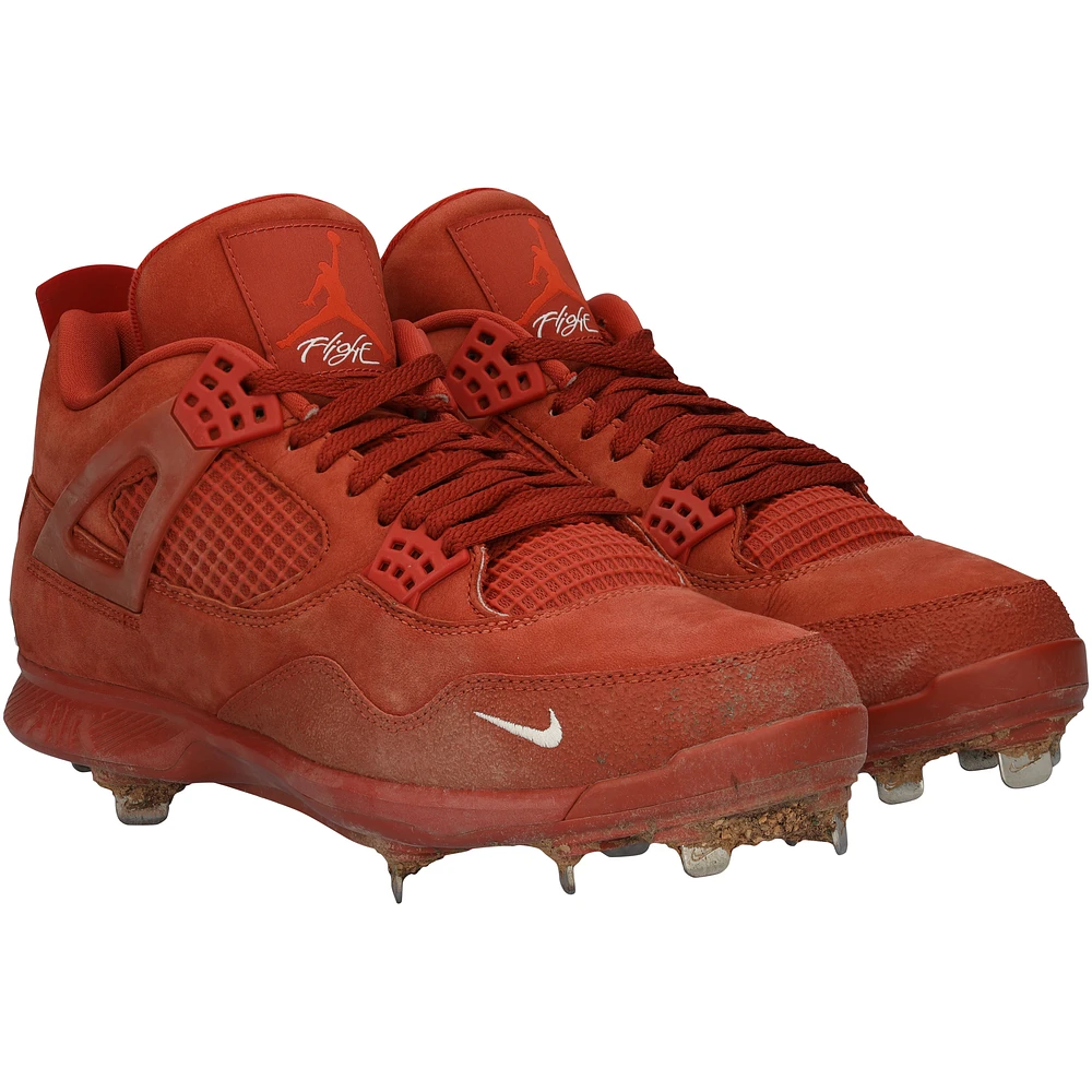 Mookie Betts Los Angeles Dodgers Game-Used Red Jordan Brand Cleats vs. Detroit Tigers on March 27, 2025