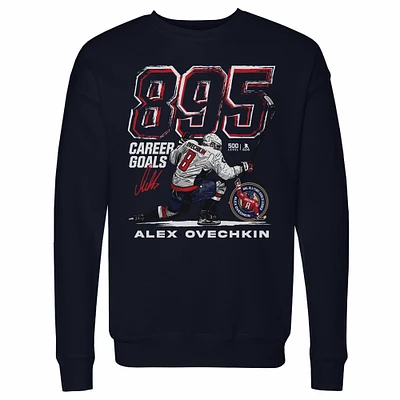 Men's 500 Level Alexander Ovechkin Navy Washington Capitals NHL All-Time Leading Goal Scorer Grunge Pullover Sweatshirt