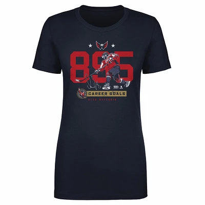 Women's 500 Level Alexander Ovechkin Navy Washington Capitals NHL All-Time Leading Goal Scorer Number T-Shirt