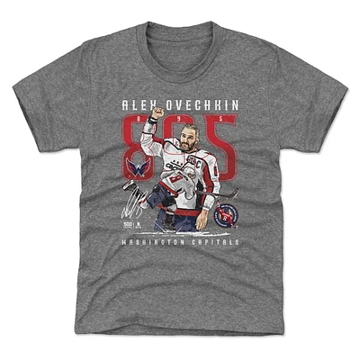 Youth 500 Level Alexander Ovechkin Gray Washington Capitals NHL All-Time Leading Goal Scorer The Shot T-Shirt