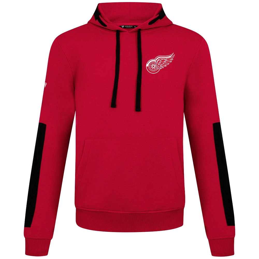 Men's Levelwear Red Detroit Wings Bombay Response Pullover Hoodie