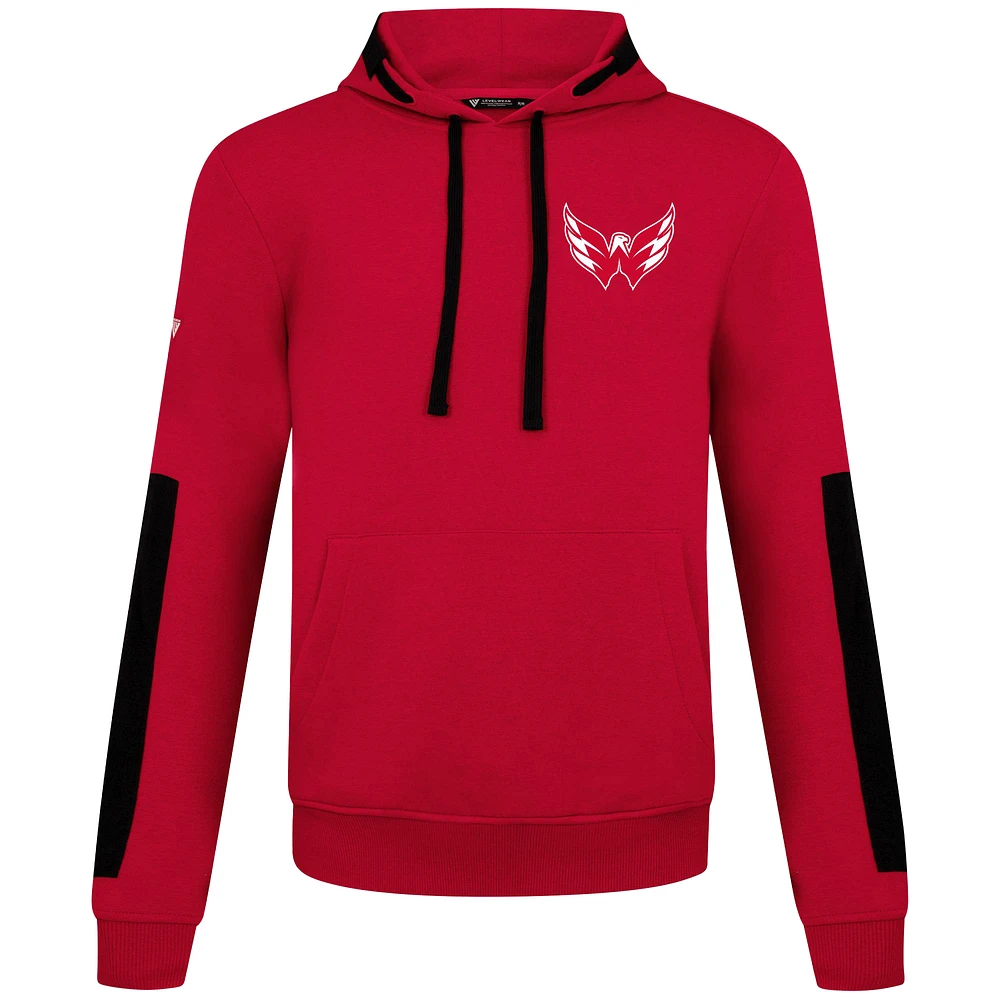 Men's Levelwear Red Washington Capitals Bombay Response Pullover Hoodie