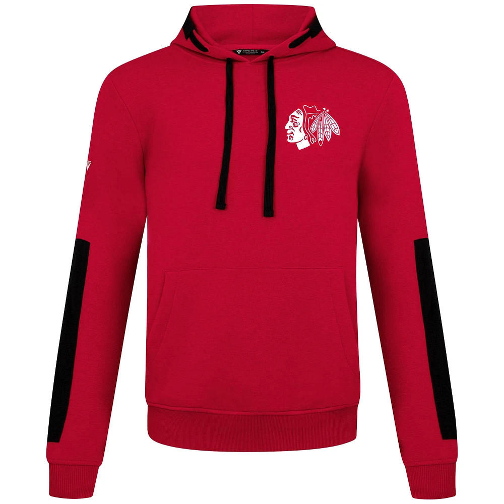 Men's Levelwear Red Chicago Blackhawks Bombay Response Pullover Hoodie