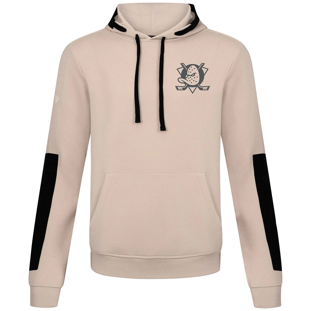 Men's Levelwear Khaki Anaheim Ducks Bombay Response Pullover Hoodie