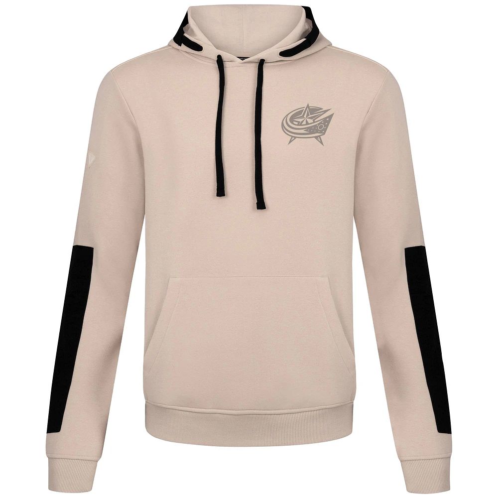 Men's Levelwear Khaki Columbus Blue Jackets Bombay Response Pullover Hoodie