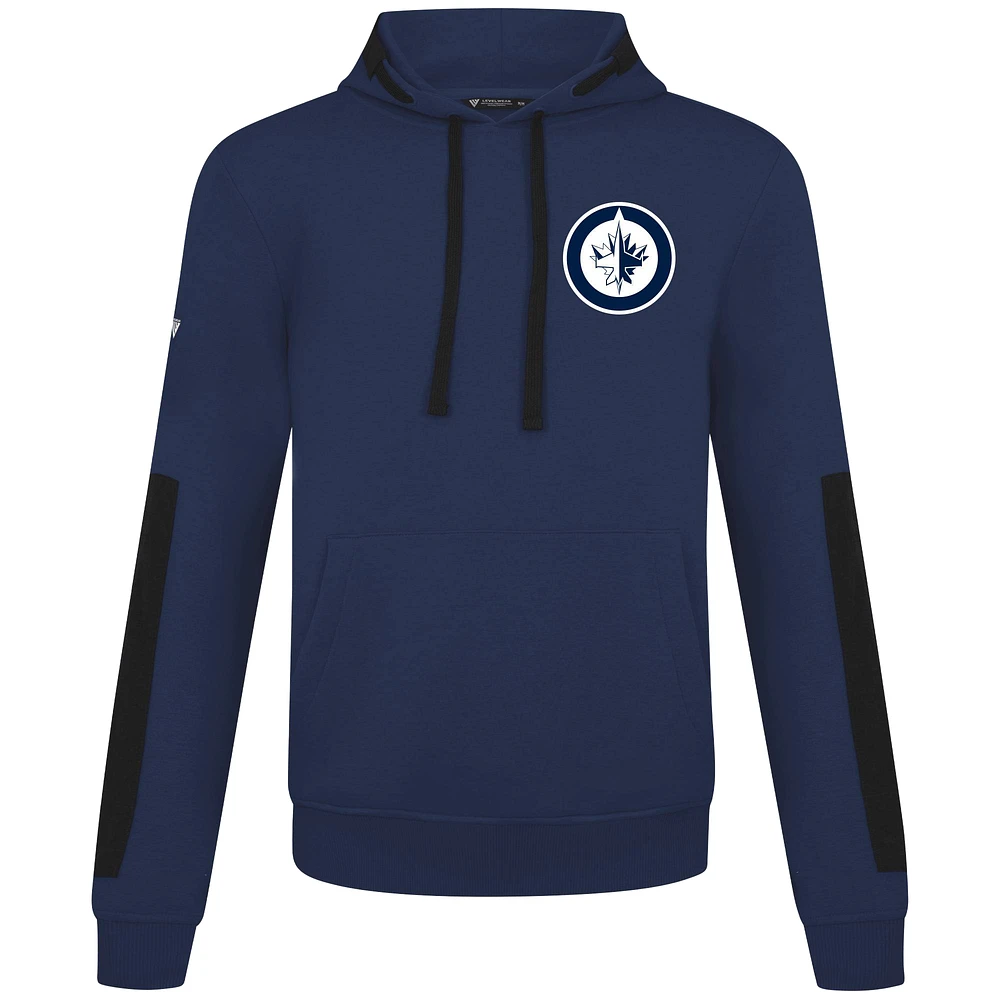 Men's Levelwear Navy Winnipeg Jets Bombay Response Pullover Hoodie